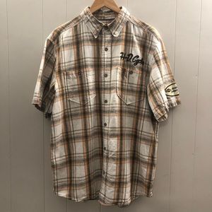 Men’s HARLEY DAVIDSON Sz L Short Sleeve Button Down Shirt